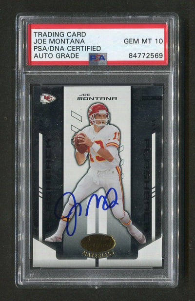 2004 Joe Montana PSA/DNA Authentic Autograph Leaf Certified Signed Football Card