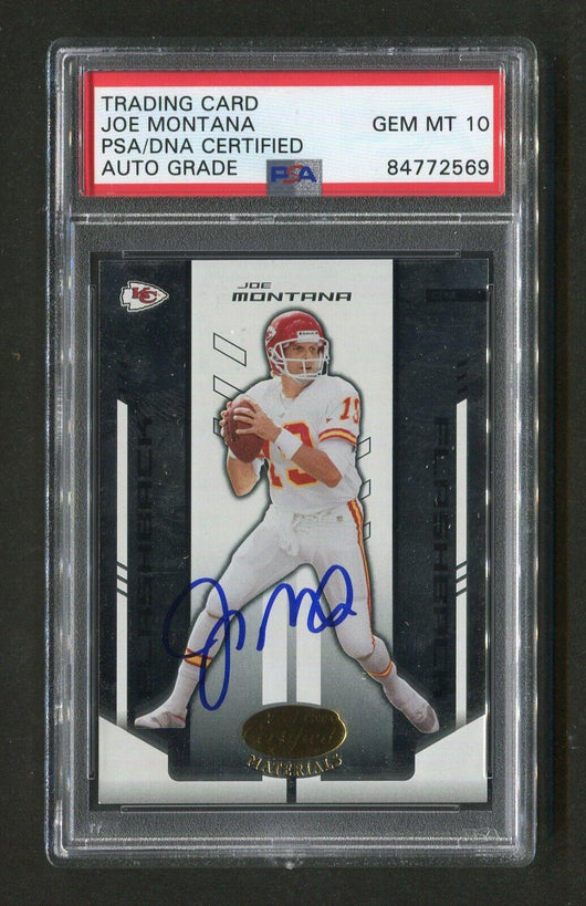 2004 Joe Montana PSA/DNA Authentic Autograph Leaf Certified Signed Football Card
