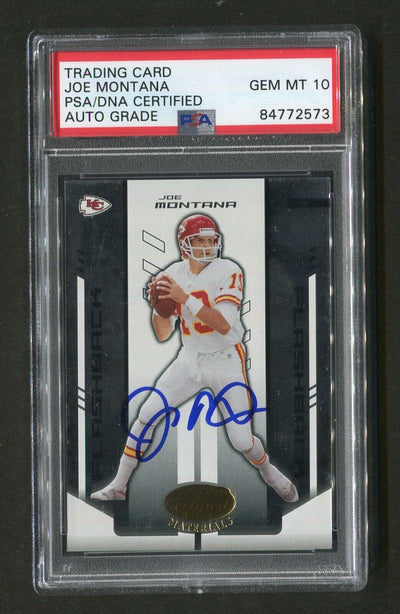 2004 Joe Montana PSA/DNA Authentic Autograph Leaf Certified Signed Football Card