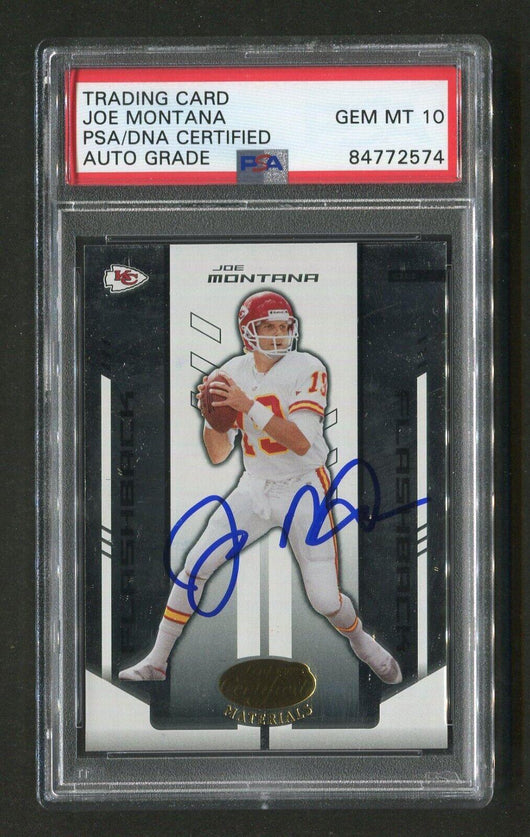 2004 Joe Montana PSA/DNA Authentic Autograph Leaf Certified Signed Football Card