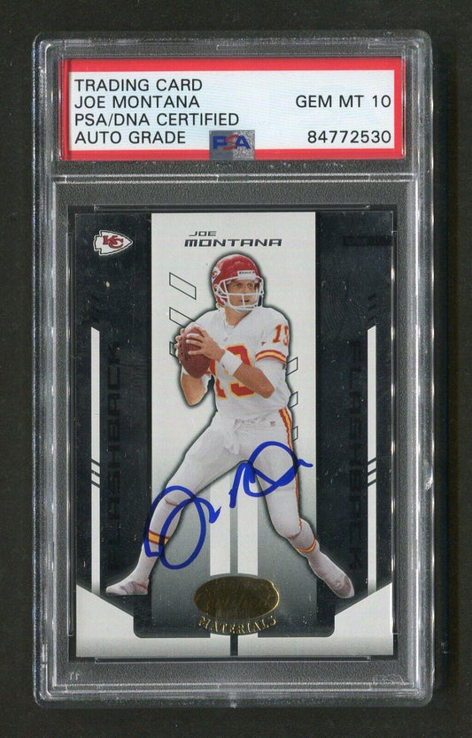 2004 Joe Montana PSA/DNA Authentic Autograph Leaf Certified Signed Football Card