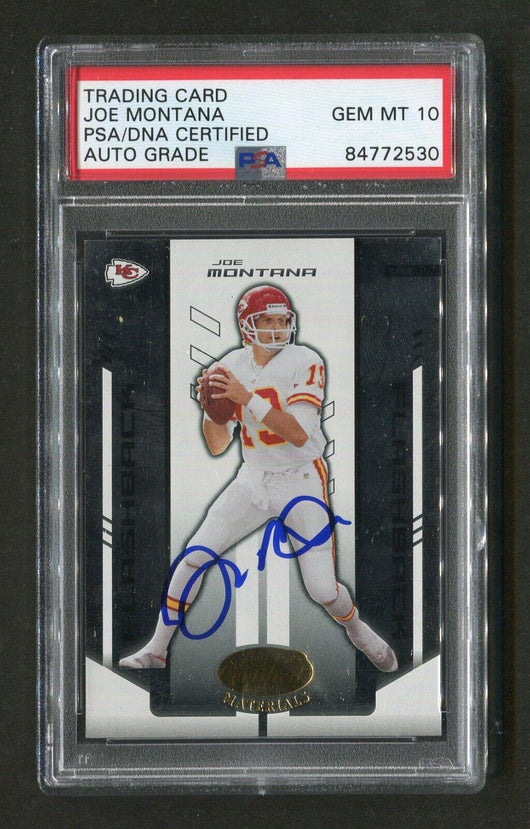 2004 Joe Montana PSA/DNA Authentic Autograph Leaf Certified Signed Football Card