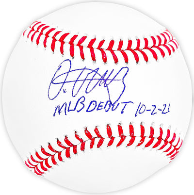 Oneil Cruz Autographed Official MLB Baseball Pittsburgh Pirates "MLB Debut 10-2-21" Beckett BAS QR Stock #218605