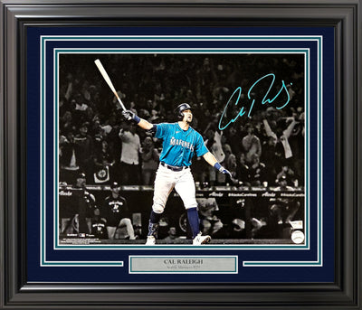 Cal Raleigh Autographed Framed 16x20 Photo Seattle Mariners Fanatics Holo