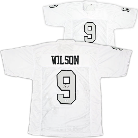 Las Vegas Raiders Tyree Wilson Autographed White Color Rush Jersey Beckett BAS Witness Stock #217962