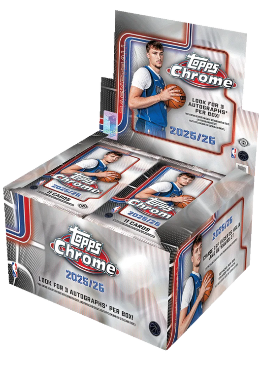 2025-26 Topps Chrome Basketball First Day Issue Hobby Jumbo 8 Box Case