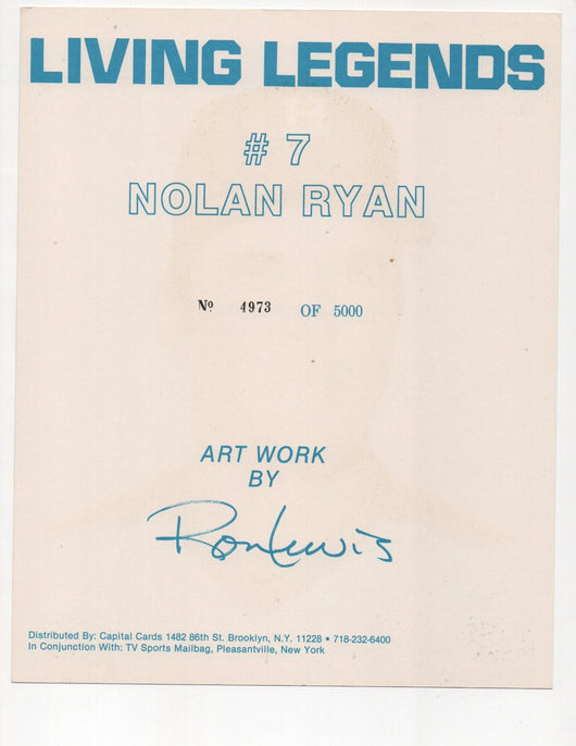 Nolan Ryan Signed Living Legends #4973 of 5000 8x10 Photo (AIV AA24142)