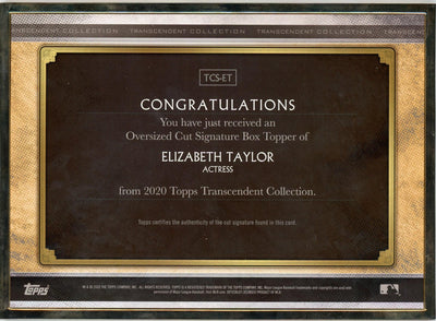 2020 Topps Transcendent Collection TCS-ET Elizabeth Taylor Transcendent Collection Auto