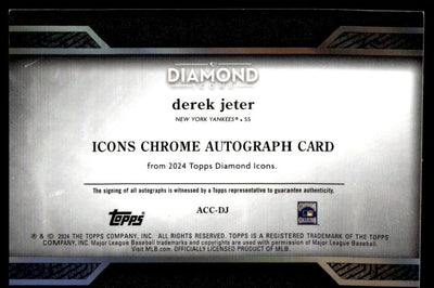 2024 Topps Diamond Icons ACC-DJ Derek Jeter Icons Chrome Autograph Card /15 New York Yankees