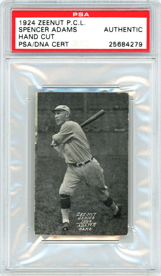 Spencer Adams Autographed 1924 Zeenut Pacific Coast League Card PSA/DNA #25684279