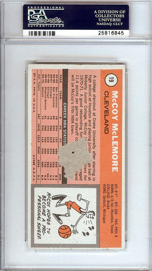 McCoy McLemore Autographed 1970 Topps Card #19 Cleveland Cavaliers PSA/DNA #25816845