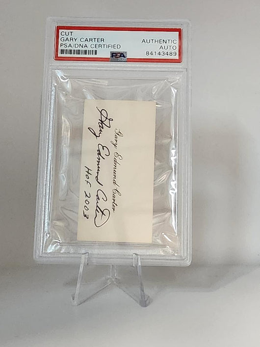 Gary Edmund Carter Signed Full Name Cut Card HOF 2003 PSA Authentic Auto