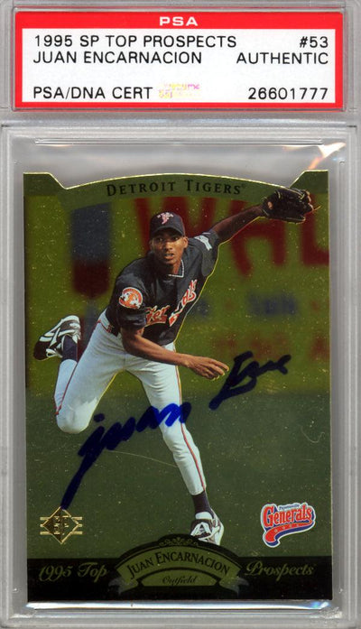 Juan Encarnacion Autographed 1995 Upper Deck SP Rookie Card #53 Detroit Tigers PSA/DNA #26601777