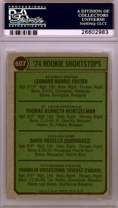 Tom Heintzelman Autographed 1974 Topps Rookie Card #607 St. Louis Cardinals PSA/DNA #26602983