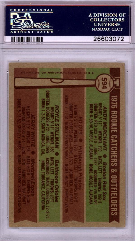 Royle Stillman & Andy Merchant Autographed 1976 Topps Rookie Card #594 PSA/DNA #26603072