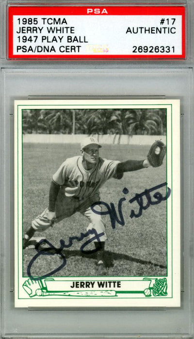 Jerry Witte Autographed 1985 Play Ball 1947 Reprint Card #17 St. Louis Browns PSA/DNA #26926331