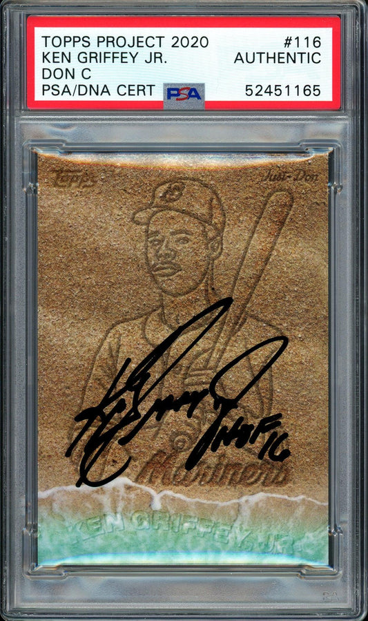 Ken Griffey Jr. Autographed Topps Project 2020 Don C Card #116 Seattle Mariners "HOF 16" #1/1 PSA/DNA #52451165