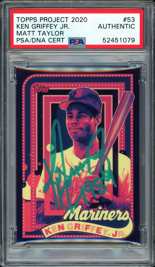 Ken Griffey Jr. Autographed Topps Project 2020 Matt Taylor Card #53 Seattle Mariners "1989" #1/1 PSA/DNA #52451079