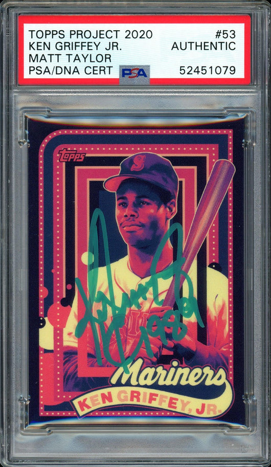 Ken Griffey Jr. Autographed Topps Project 2020 Matt Taylor Card #53 Seattle Mariners "1989" #1/1 PSA/DNA #52451079