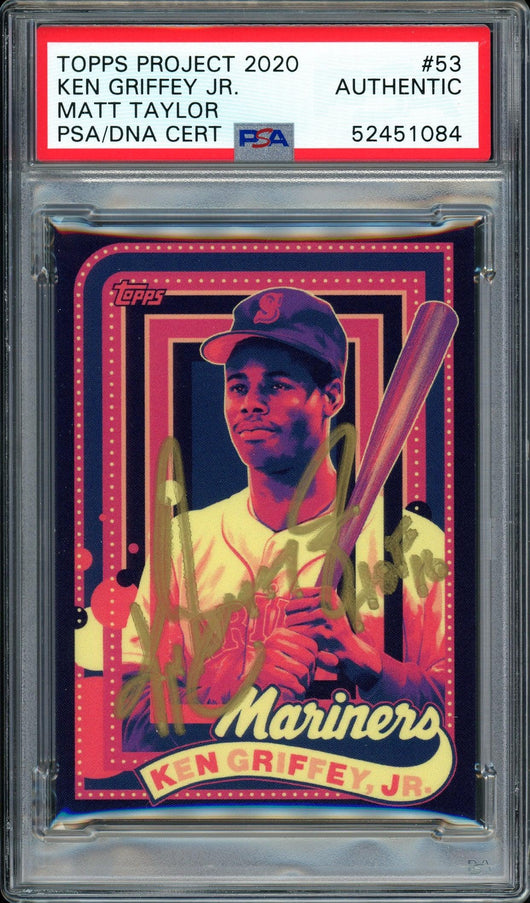 Ken Griffey Jr. Autographed Topps Project 2020 Matt Taylor Card #53 Seattle Mariners "HOF 16" #1/1 PSA/DNA #52451084