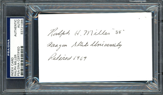 Ralph Miller Autographed 3x5 Index Card Oregon State University Beavers Coach PSA/DNA #83721086