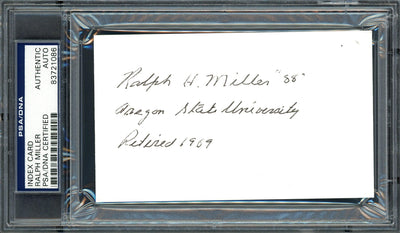 Ralph Miller Autographed 3x5 Index Card Oregon State University Beavers Coach PSA/DNA #83721086