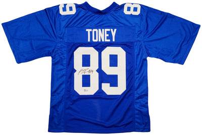 New York Giants Kadarius Toney Autographed Blue Jersey Beckett BAS QR Stock #201981