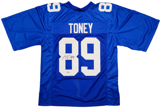 New York Giants Kadarius Toney Autographed Blue Jersey Beckett BAS QR Stock #201981