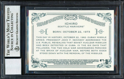Ichiro Suzuki Autographed 2010 Topps Allen & Ginter This Day In History Card #TDH37 Seattle Mariners Auto Grade 10 Beckett BAS Stock #189881