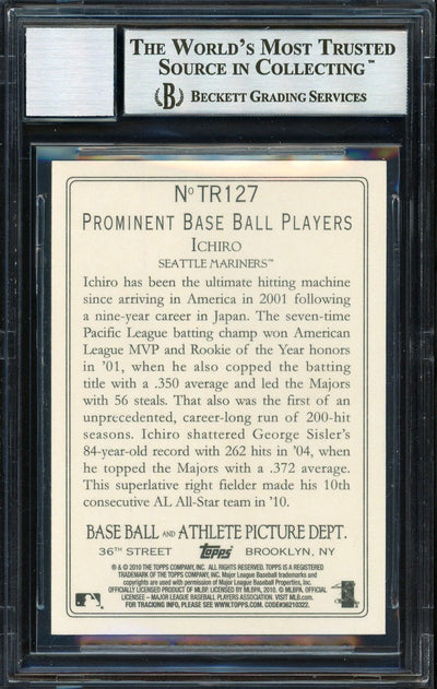 Ichiro Suzuki Autographed 2010 Topps Turkey Red Card #TR127 Seattle Mariners Auto Grade 10 Beckett BAS Stock #189883