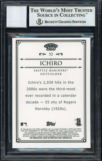 Ichiro Suzuki Autographed 2010 Topps 206 Bronze Card #52 Seattle Mariners Auto Grade 10 Beckett BAS #12669752
