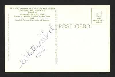 Whitey Ford Autographed HOF Plaque Postcard New York Yankees Lot of 5 Signed on Back SKU #161002