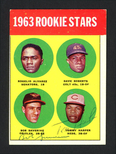 Tommy Harper & Bob Saverine Autographed 1963 Topps Card #158 SKU #161897