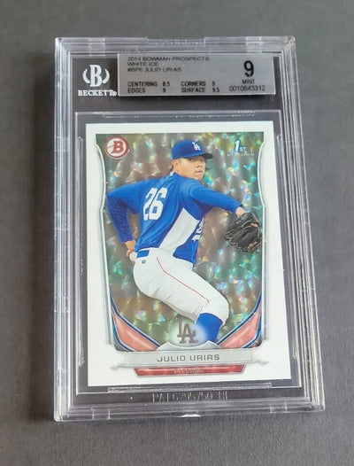 2014 Bowman Julio Urías #BP6 White Ice Rookie BGS 9