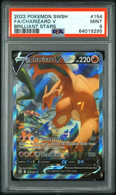 [PSA 9 - MINT] CHARIZARD V #154 - Brilliant Stars (2022)