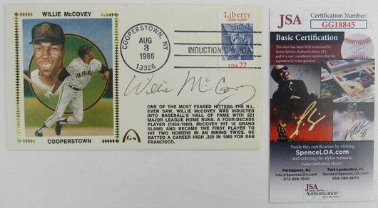 Willie McCovey Signed Induction Day Envelope JSA GG18845