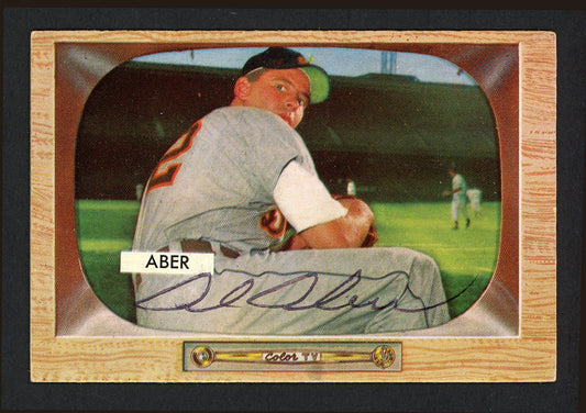 Al Aber Autographed 1955 Bowman Card #24 Detroit Tigers SKU #164177
