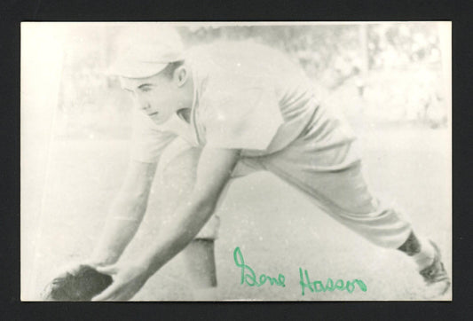 Gene Hasson Autographed 3.5x5.5 Jim Rowe Postcard Philadelphia A's SKU #164883