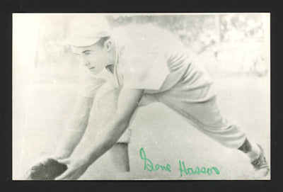 Gene Hasson Autographed 3.5x5.5 Jim Rowe Postcard Philadelphia A's SKU #164883