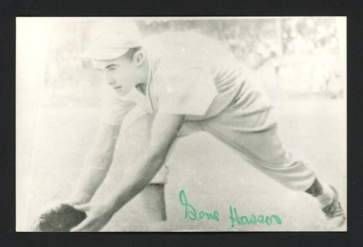 Gene Hasson Autographed 3.5x5.5 Jim Rowe Postcard Philadelphia A's SKU #164883