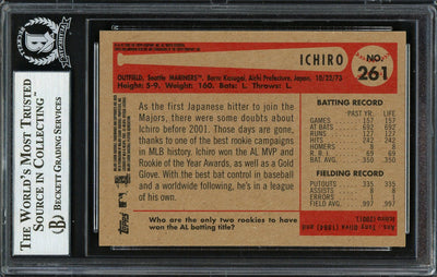 Ichiro Suzuki Autographed 2002 Bowman Heritage Card #261 Seattle Mariners Beckett BAS Stock #191255