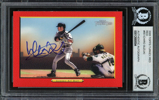 Ichiro Suzuki Autographed 2005 Topps Turkey Red Card #50 Seattle Mariners Beckett BAS #12668594