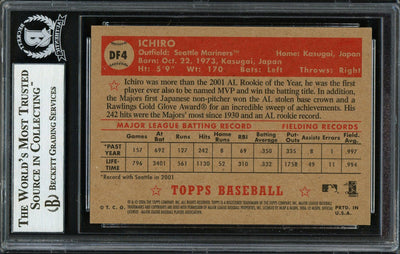 Ichiro Suzuki Autographed 2006 Topps '52 Card #DF4 Seattle Mariners Beckett BAS #12668693