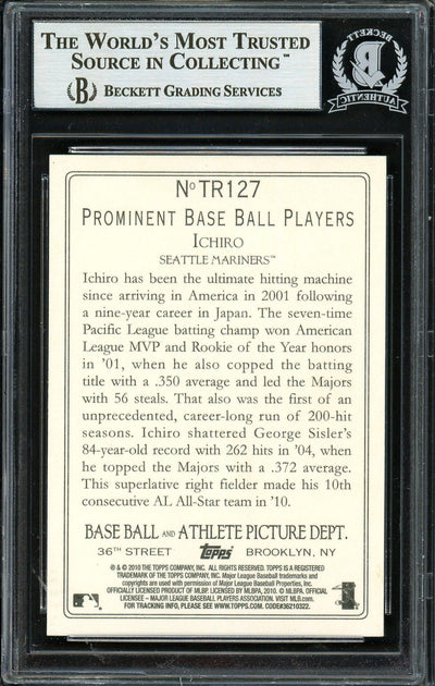Ichiro Suzuki Autographed 2010 Topps Turkey Red Card #TR127 Seattle Mariners Beckett BAS #12669113