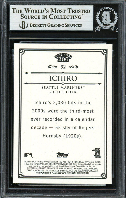 Ichiro Suzuki Autographed 2010 Topps 206 Card #52 Seattle Mariners Beckett BAS #12669114