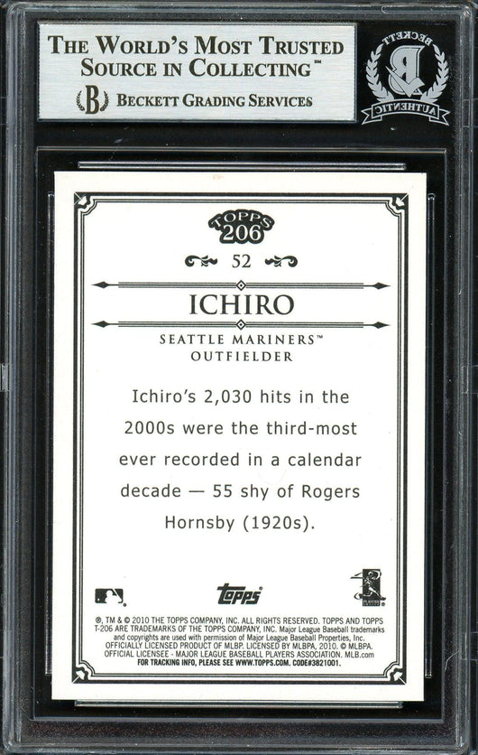 Ichiro Suzuki Autographed 2010 Topps 206 Bronze Card #52 Seattle Mariners Beckett BAS #12669115
