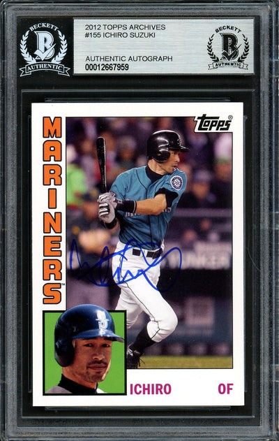 Ichiro Suzuki Autographed 2012 Topps Archives Card #155 Seattle Mariners Beckett BAS #12667959