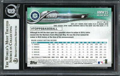 Ichiro Suzuki Autographed 2018 Topps Holiday Card #HMW35 Seattle Mariners Beckett BAS #12668029