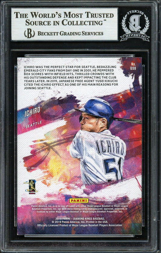 Ichiro Suzuki Autographed 2019 Panini Diamond Kings Gallery of Stars Card #GS8 Seattle Mariners Beckett BAS #12668060