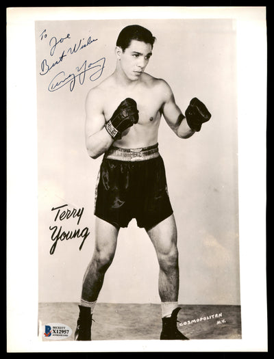 Terry Young Autographed 8x10 Photo "To Joe Best Wishes" Died 1967 Beckett BAS #X12957